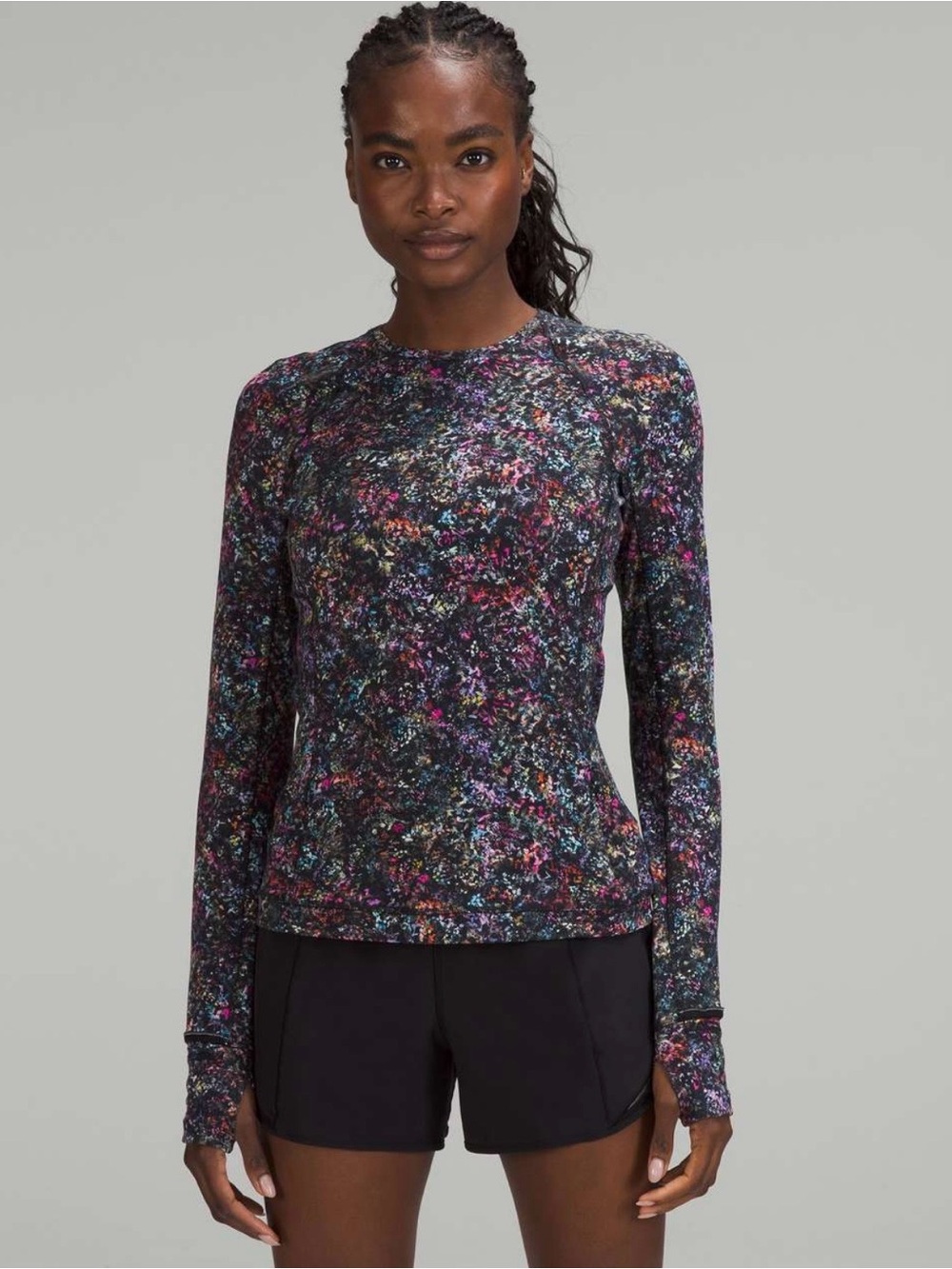Lululemon Rulu Run Floral Spray Multi Buttery Soft Cuffins Zippered Pocket